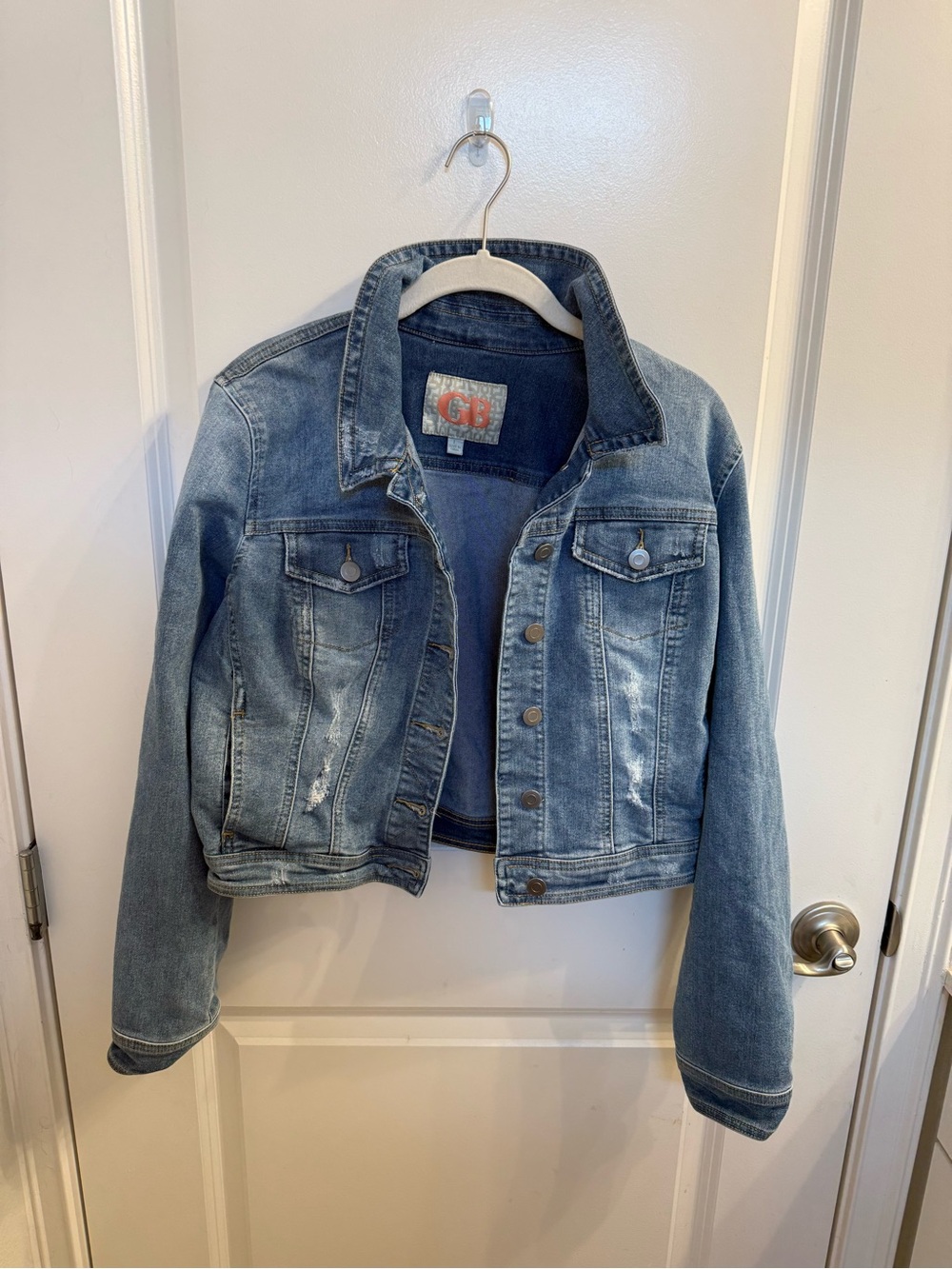 Gianni Bini juniors Girls' Light Wash Denim Jacket